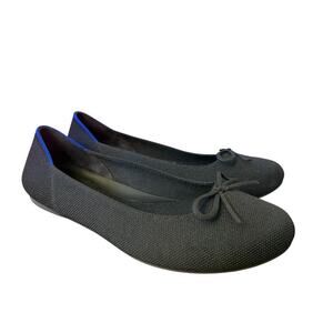Rothy's The Bow Black Ballet Flat EUC Women size 9.5